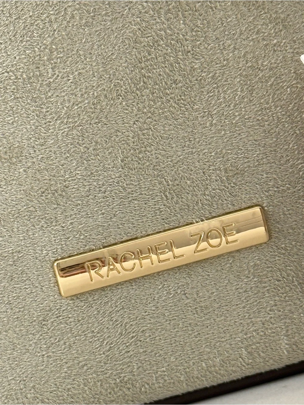 Rachel Zoe Sage Suede and Dark Brown Faux Leather Vanity Case  NWT